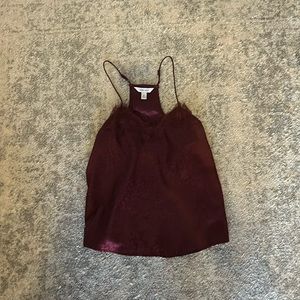 Maroon Leopard Print Tank top with Feather Detail